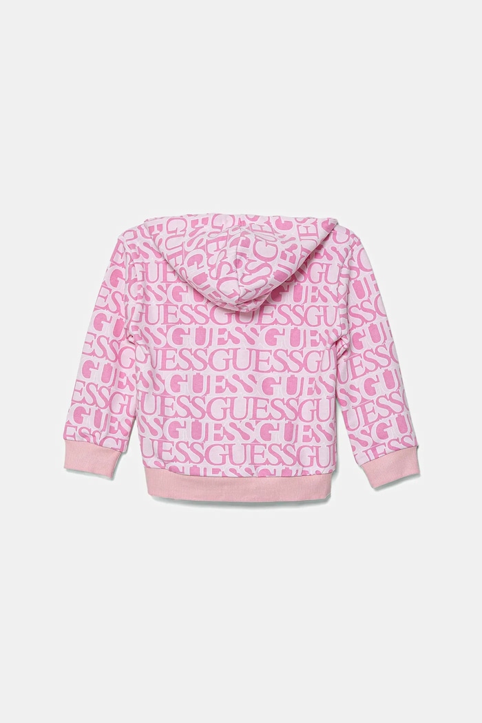 Guess bluza bawełniana dziecięca K5YQ03.KAD74.9BYA różowy AW25