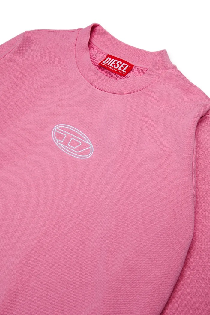 Dziewczynka Diesel bluza bawełniana dziecięca SVALSY SWEAT-SHIRT J02417 różowy