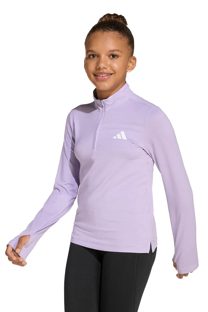 Детски суичър adidas изчистен виолетов JW2477