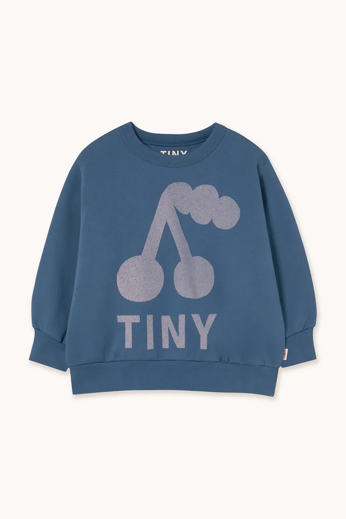 Detská bavlnená mikina Tinycottons CHERRY GRAPHIC SWEATSHIRT AW25.279 modrá AW25