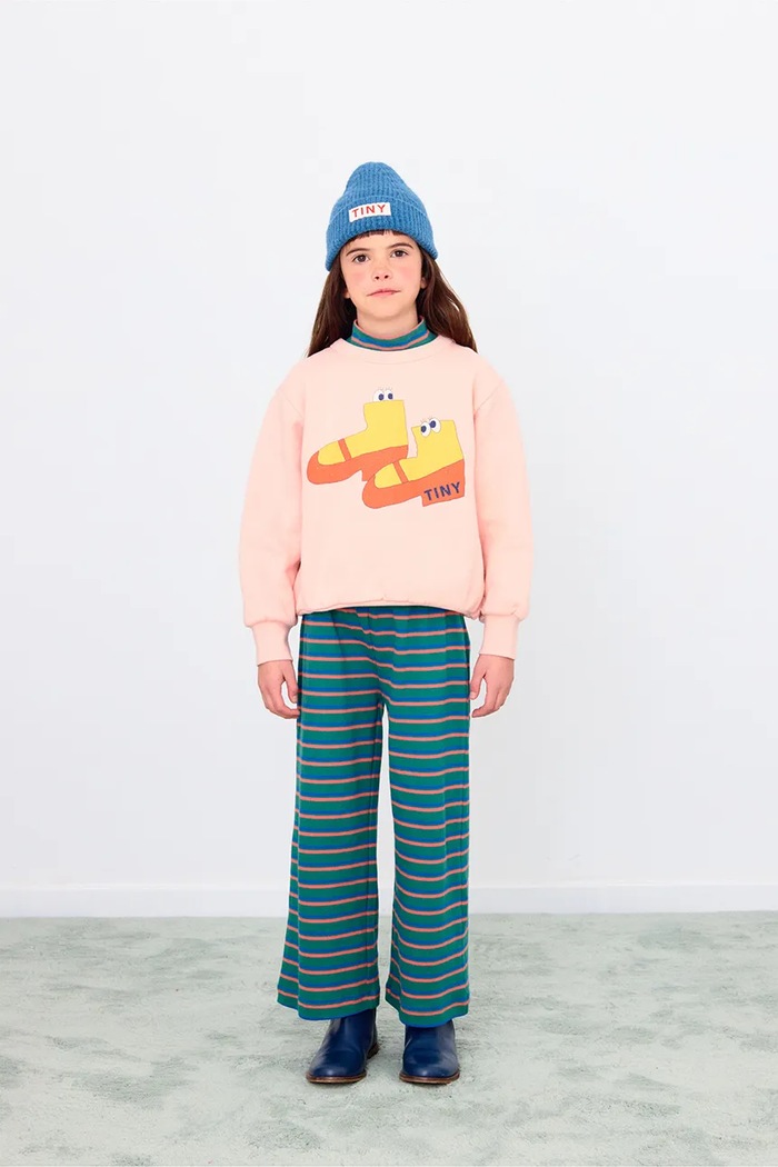 Detská bavlnená mikina Tinycottons WALK GRAPHIC SWEATSHIRT oranžová AW25.286