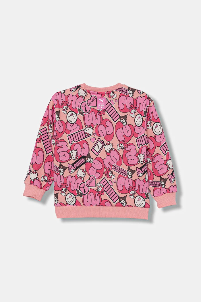 Detská mikina Puma PUMA X HELLO KITTY & FRIENDS Relaxed AOP Crew FL 632392 ružová AW25