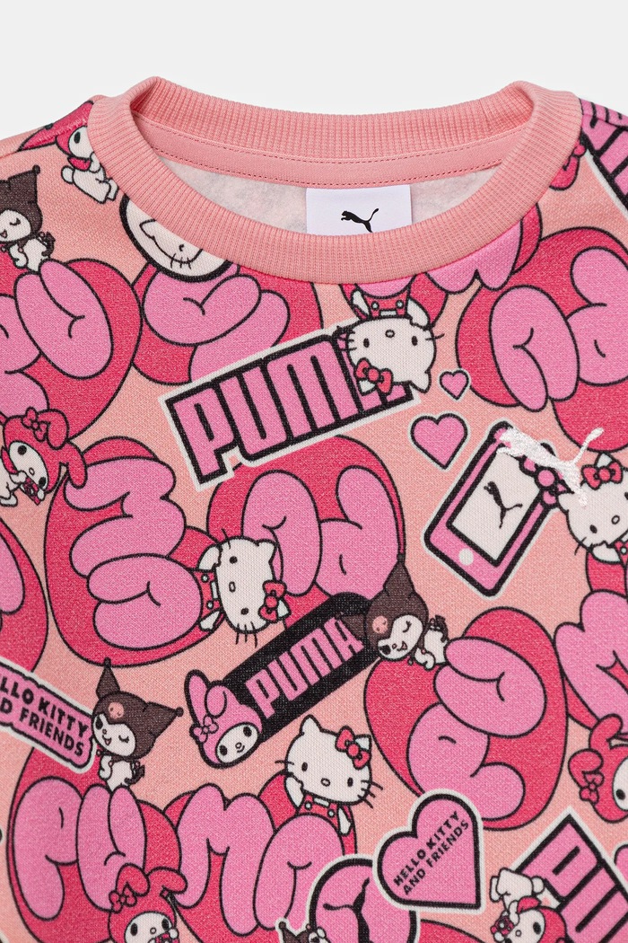 Dievča Detská mikina Puma PUMA X HELLO KITTY & FRIENDS Relaxed AOP Crew FL 632392 ružová