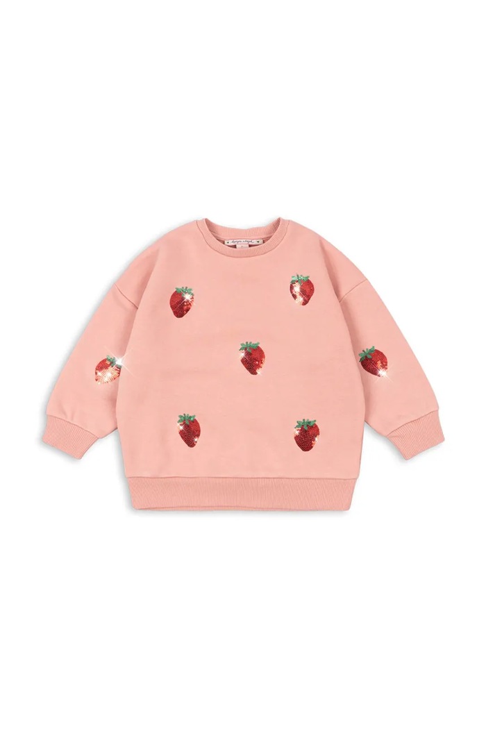 Detská mikina Konges Sløjd LOU SEQUIN SWEAT SHIRT OCS bez kapucne ružová KS103862.9BYA