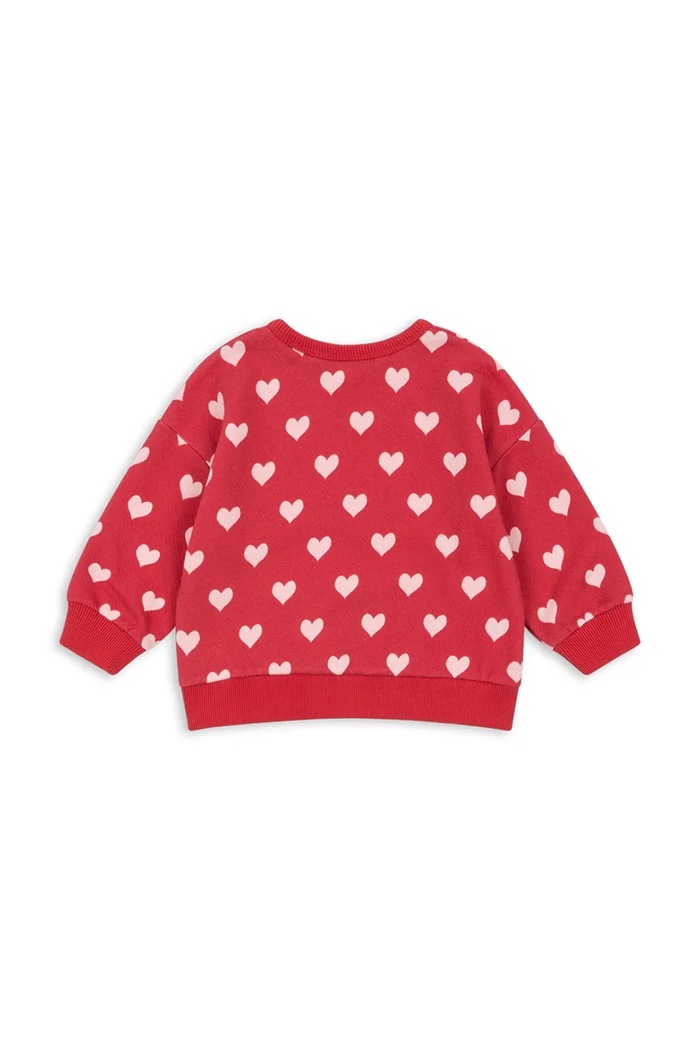 Konges Sløjd bluza bawełniana dziecięca LOUPY LOU SWEAT SHIRT OCS KS103874.9BYA czerwony AW25