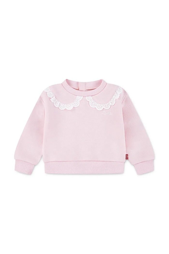 Levi's bluza niemowlęca PETER PAN COLLAR CREW NECK pozostałe różowy 1EN575