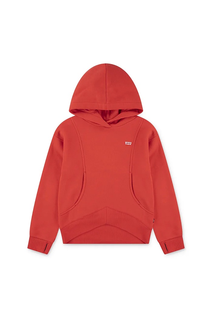 Levi's bluza dziecięca BATWING PATCH HOODIE bawełna czerwony 3EN447