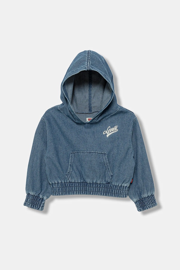 Детски суичър Levi's DENIM HOODIE с качулка син 3EN961