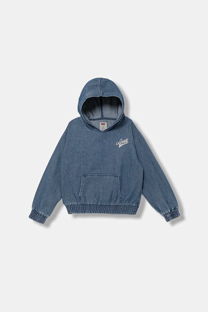 Детски суичър Levi's DENIM HOODIE с качулка син 4EN961