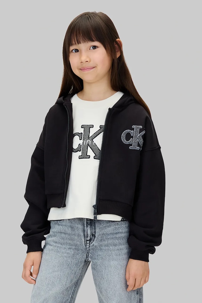Calvin Klein Jeans bluza bawełniana dziecięca z kapturem czarny IG0IG03017.116.9BYA