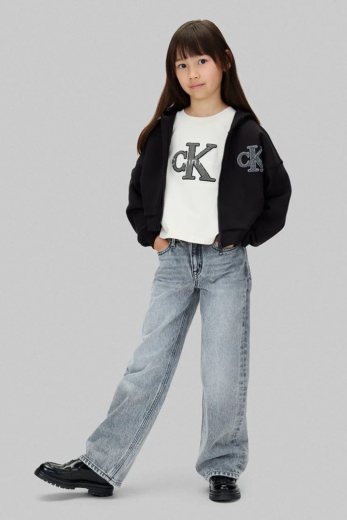 Calvin Klein Jeans hanorac de bumbac pentru copii negru IG0IG03017.128.170.9BYA