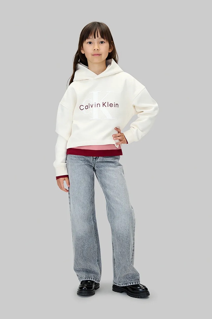 Fete Calvin Klein Jeans hanorac de bumbac pentru copii IG0IG03018.9BYA bej