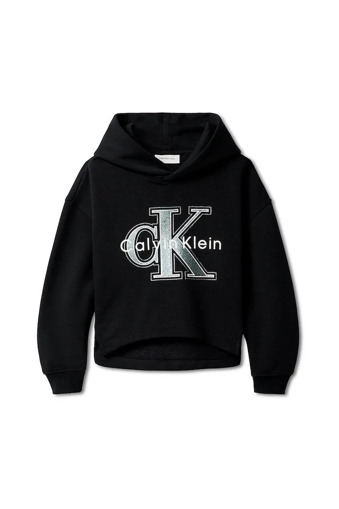 Detská bavlnená mikina Calvin Klein Jeans IG0IG03018.9BYA čierna AW25