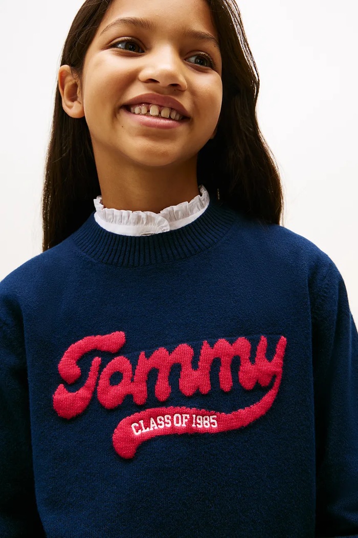 DÍVKA Dětská mikina Tommy Hilfiger KG0KG08842.9BYA námořnická modř