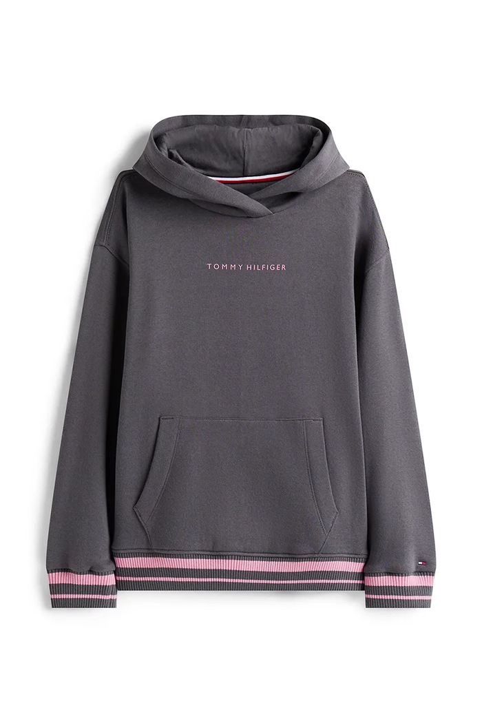Detská mikina Tommy Hilfiger KG0KG08885.9BYA sivá AW25
