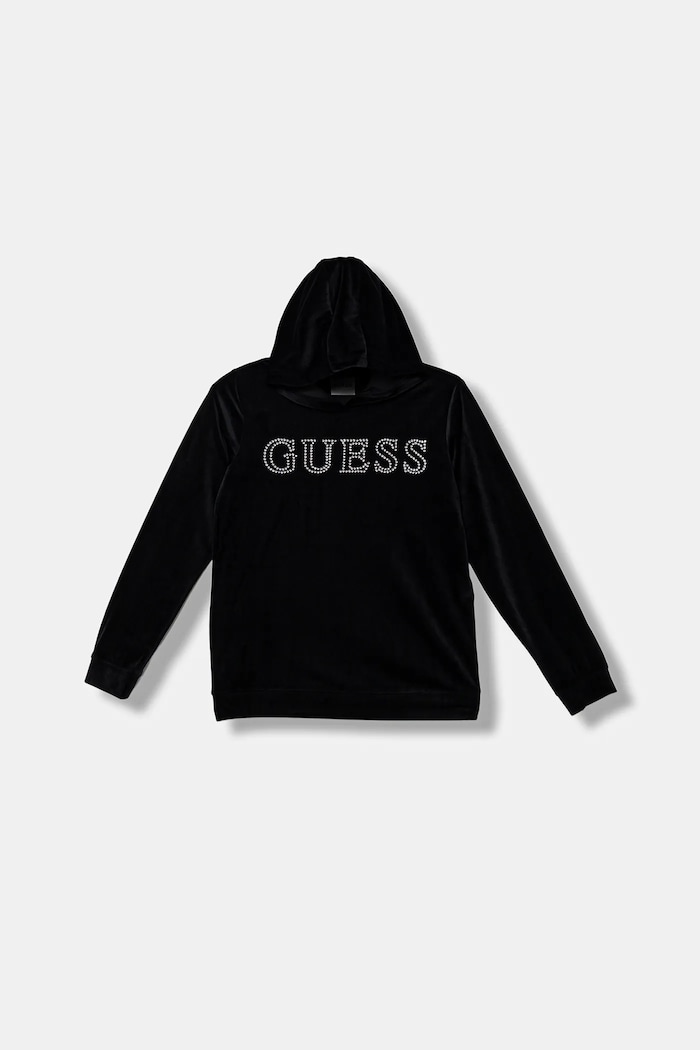 Detská mikina Guess s elastanom čierna J4YQ27.K0232.9BYA