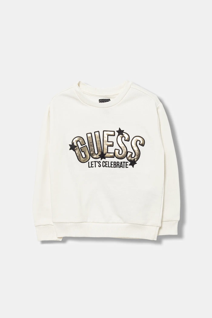 Guess bluza bawełniana dziecięca aplikacja beżowy K5BQ01.KAX74.9BYA