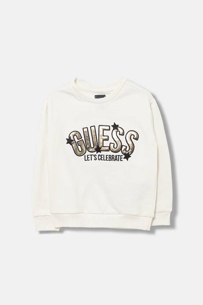 Guess bluza bawełniana dziecięca aplikacja beżowy K5BQ01.KAX74.9BYA