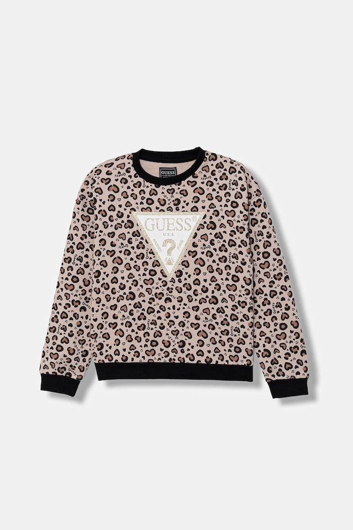 Guess bluza bawełniana dziecięca nadruk beżowy K5BQ03.KAD74.9BYA
