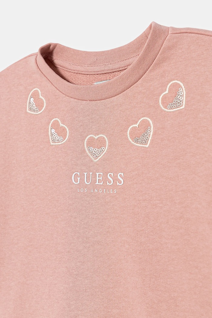 Fete Guess hanorac de bumbac pentru copii K5BQ07.KAD74.9BYA roz