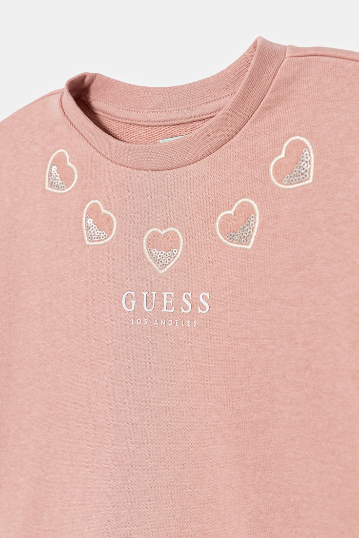 Fete Guess hanorac de bumbac pentru copii K5BQ07.KAD74.9BYA roz