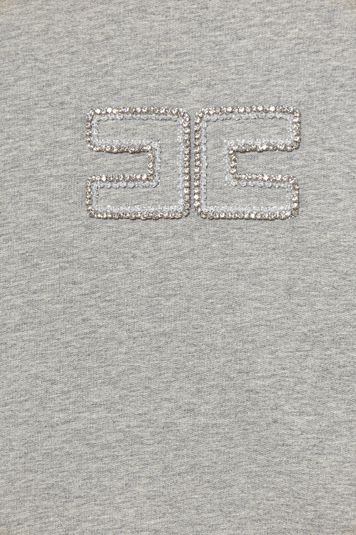 Fete Elisabetta Franchi hanorac de bumbac pentru copii EFFE151.0.FF002 gri
