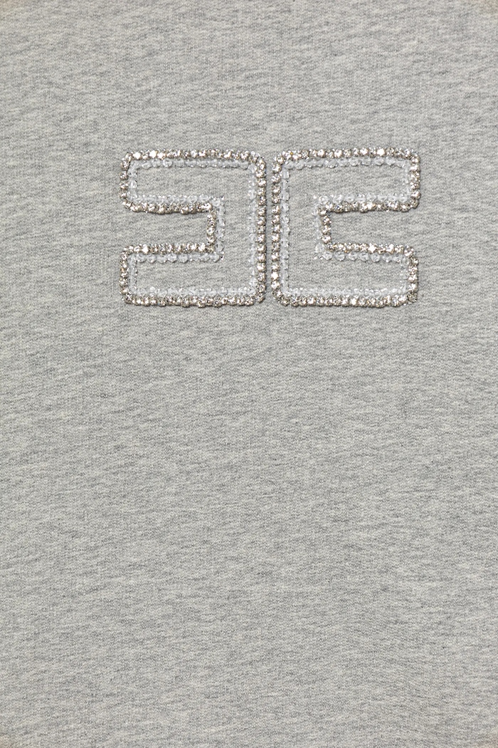 Fete Elisabetta Franchi hanorac de bumbac pentru copii EFFE151.0.FF002 gri