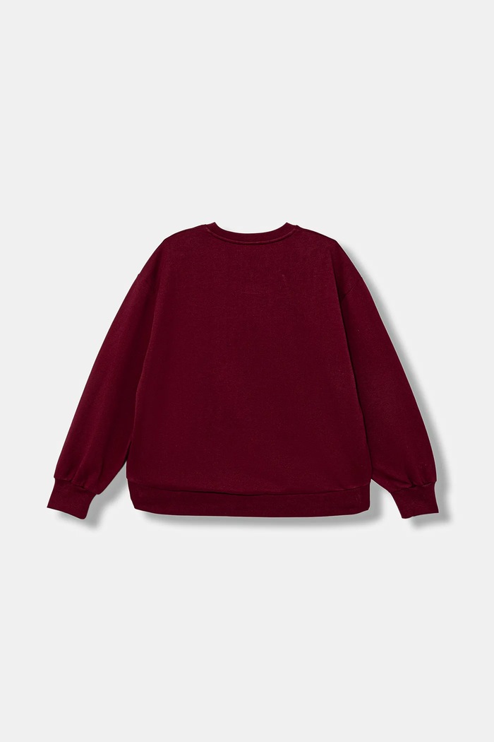 Elisabetta Franchi hanorac de bumbac pentru copii EFFE158.0.FF002 burgundia AW25