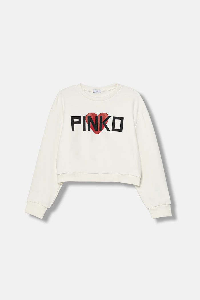 Dětská mikina Pinko bez kapuce bílá KFFE023.C.FF013