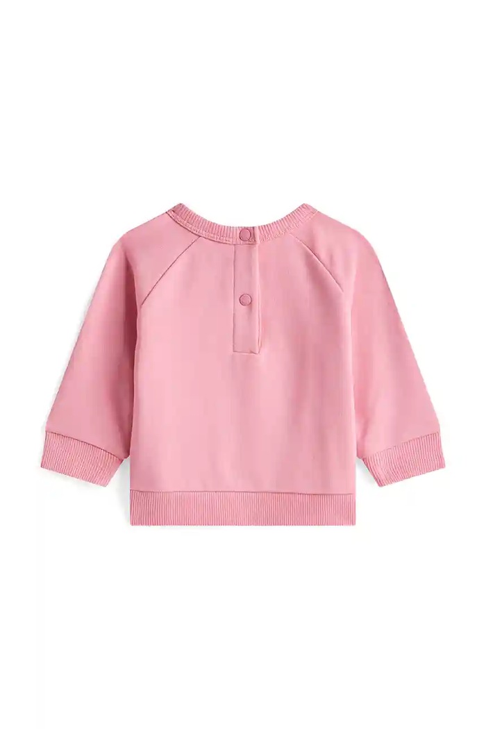 Kojenecká mikina s bavlnou Tommy Hilfiger KN0KN02114.9BYA růžová AW25