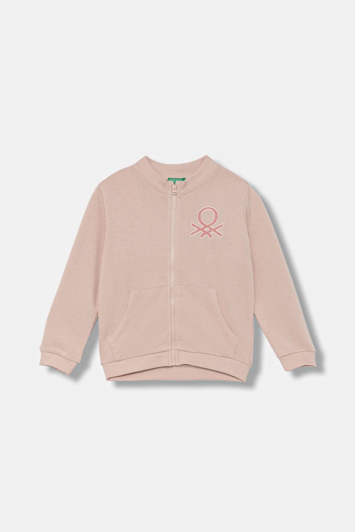 United Colors of Benetton Bluza bawełniana dziecięca różowy 3J70G503U.P.seasonal