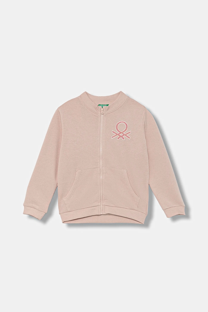 United Colors of Benetton Bluza bawełniana dziecięca różowy 3J70G503U.P.seasonal