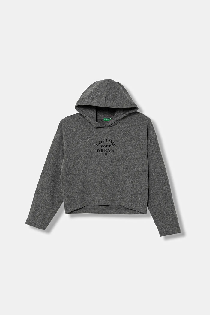 Detská bavlnená mikina United Colors of Benetton bavlna sivá 3NBMC2053.G.seasonal