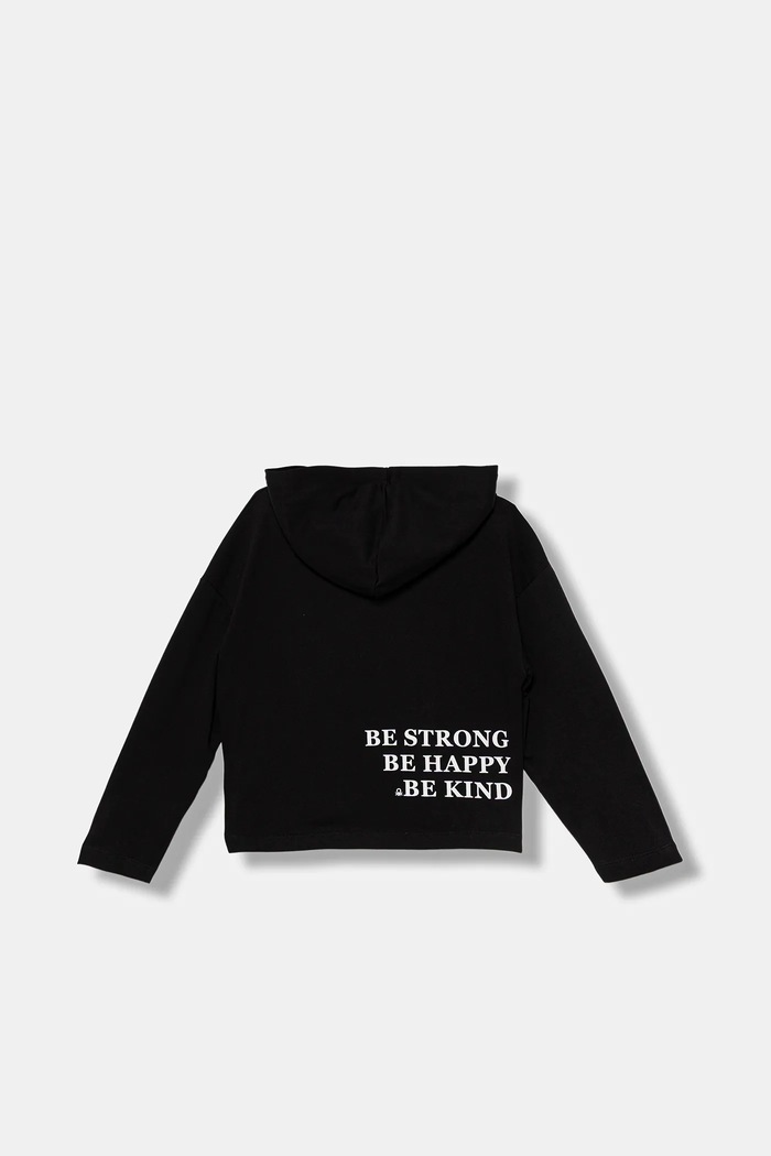 United Colors of Benetton hanorac de bumbac pentru copii 3NBMC2053.G.seasonal negru AW25