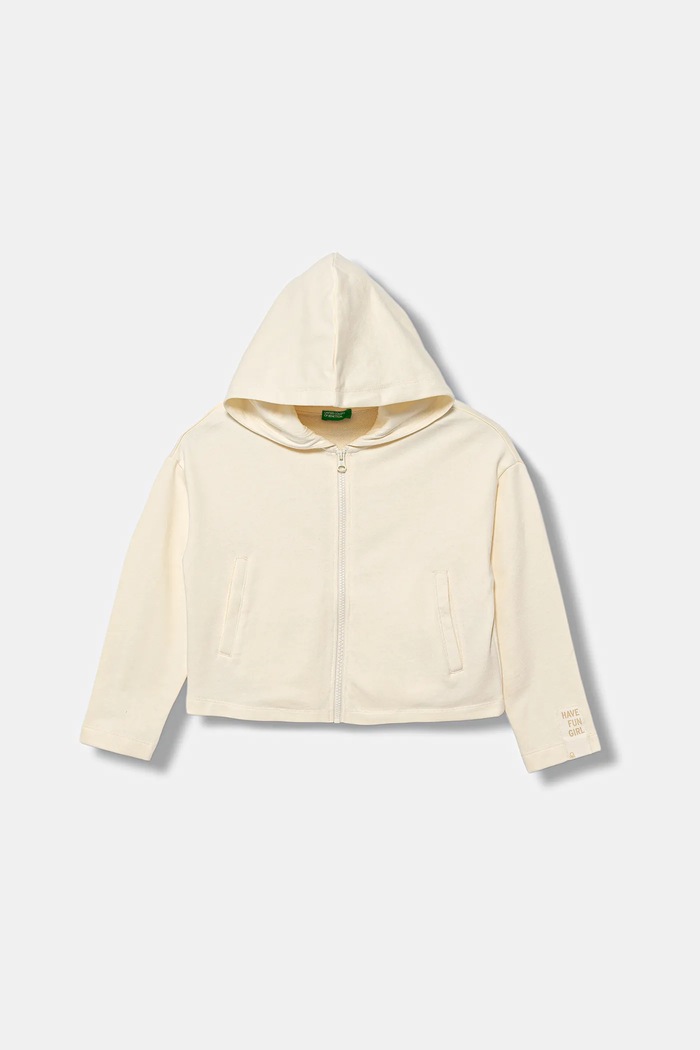 United Colors of Benetton bluza bawełniana dziecięca bawełna beżowy 3NBMC505E.G.seasonal