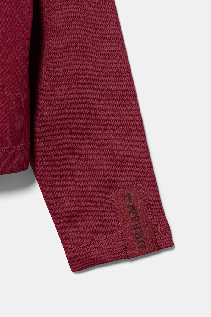 Dievča Detská bavlnená mikina United Colors of Benetton 3NBMC505E.G.seasonal burgundské