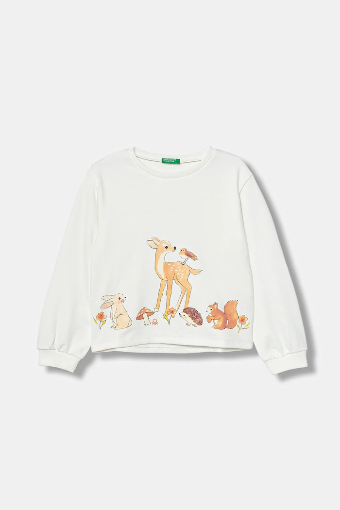 United Colors of Benetton bluza dziecięca nadruk biały 3SNPG10KA.P.seasonal