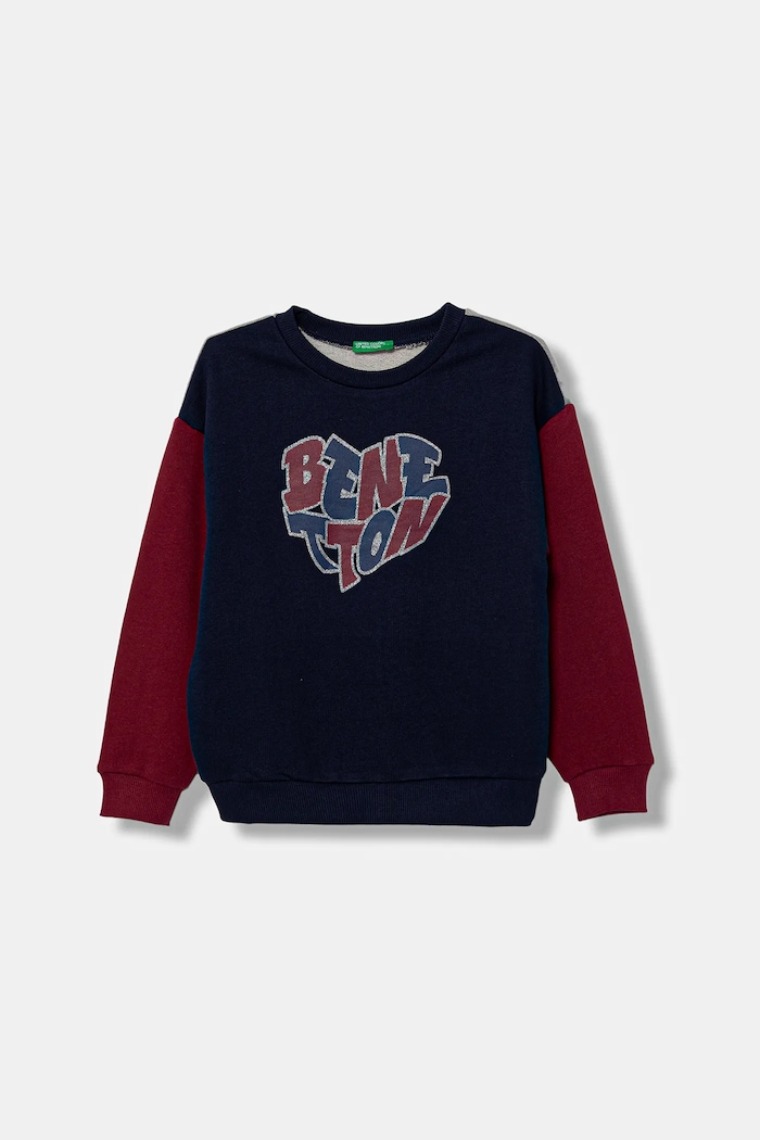 United Colors of Benetton bluza bawełniana dziecięca nadruk granatowy 3J68C10Q0.G.seasonal