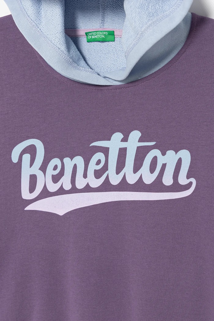Момиче Детски памучен суичър United Colors of Benetton 3J68C204W.G.seasonal виолетов