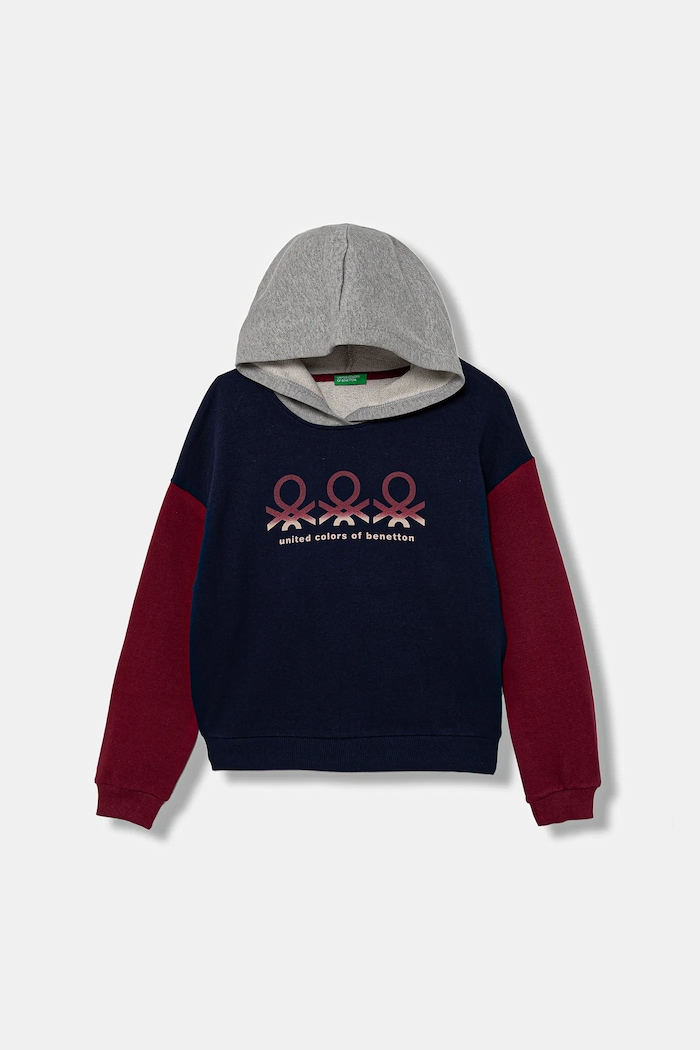 United Colors of Benetton bluza bawełniana dziecięca nadruk granatowy 3J68C204W.G.seasonal