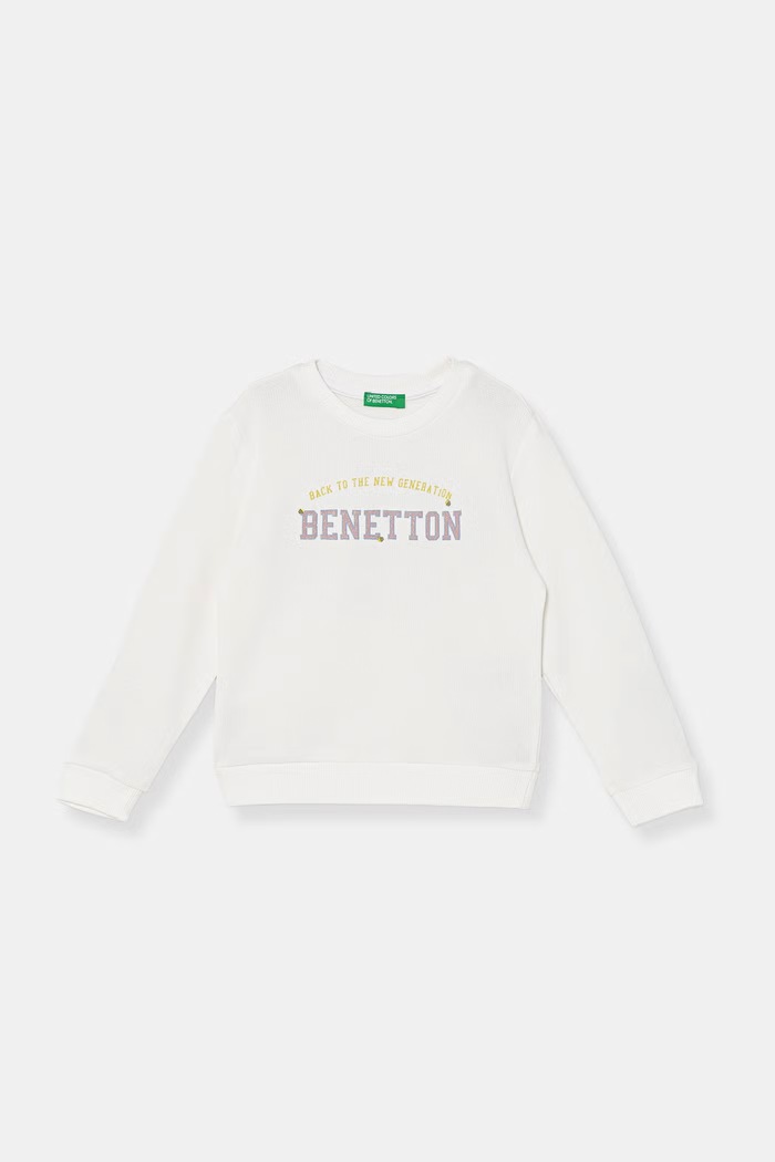 United Colors of Benetton Μπλούζα παιδική βαμβακερή λευκό 3J70G10JR.P.seasonal
