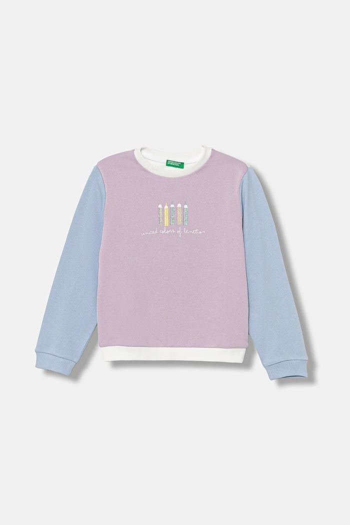 United Colors of Benetton bluza dziecięca bawełniana fioletowy 3J70G10JR.P.seasonal