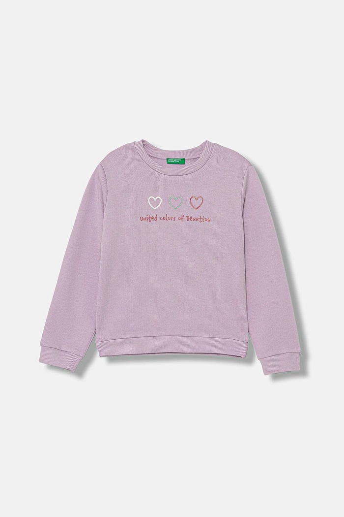 United Colors of Benetton μπλούζα παιδική βαμβακερή μωβ 3J70G10JR.P.seasonal