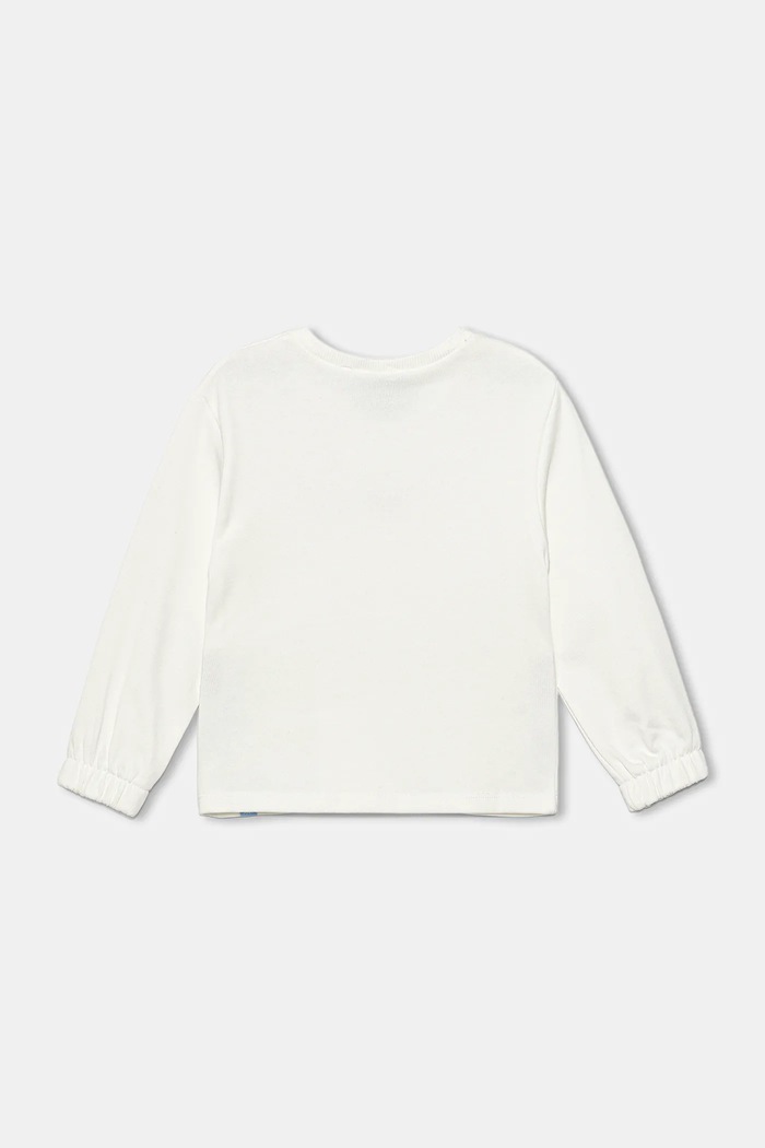 United Colors of Benetton hanorac de bumbac pentru copii 3J70G10KG.P.seasonal alb AW25