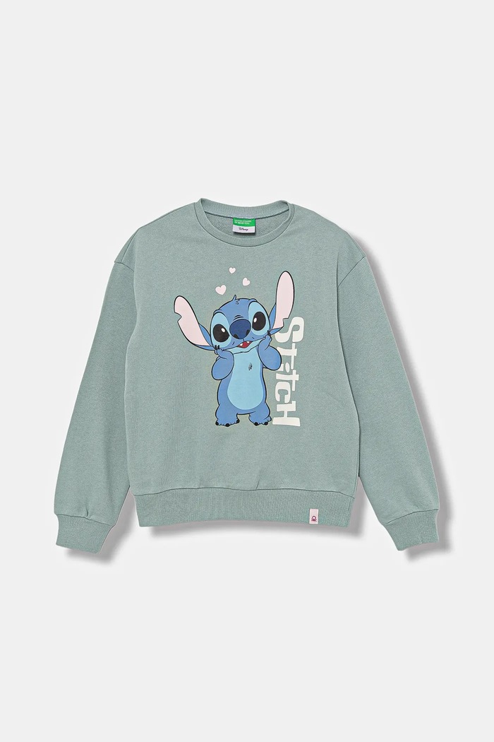 United Colors of Benetton hanorac de bumbac pentru copii print turcoaz 3UNIC10Q6.G.seasonal