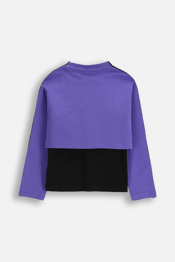 Coccodrillo bluza z bawełną dziecięca ZC5143901RGJ fioletowy AW25