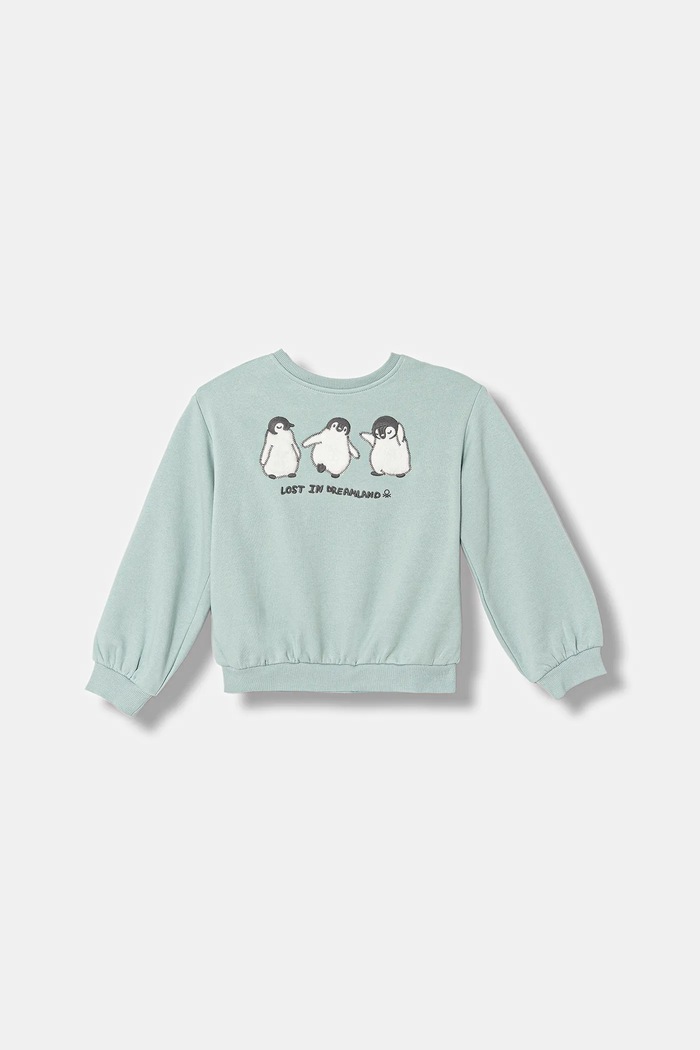 Detská mikina United Colors of Benetton Pre bábätká tyrkysová 39M2G10LC.P.Seasonal