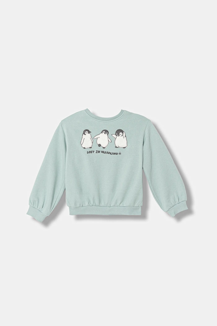Detská mikina United Colors of Benetton Pre bábätká tyrkysová 39M2G10LC.P.Seasonal