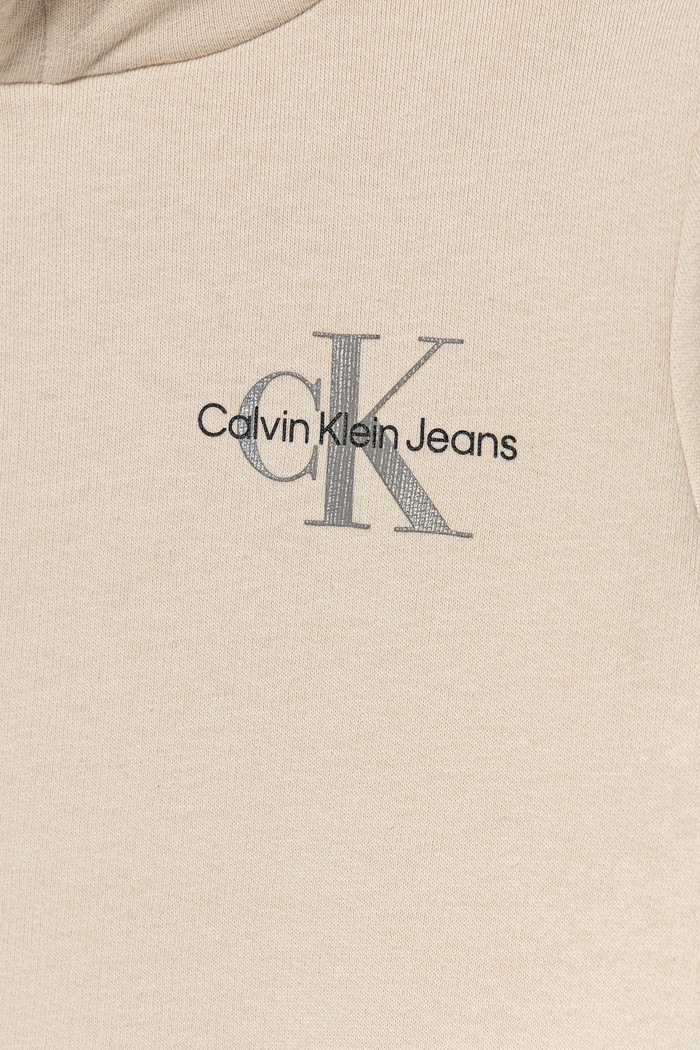 CHLAPEC Dětská bavlněná mikina Calvin Klein Jeans IU0IU00266.128.170.9BYA béžová