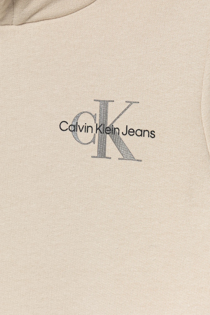 CHLAPEC Dětská bavlněná mikina Calvin Klein Jeans IU0IU00266.128.170.9BYA béžová